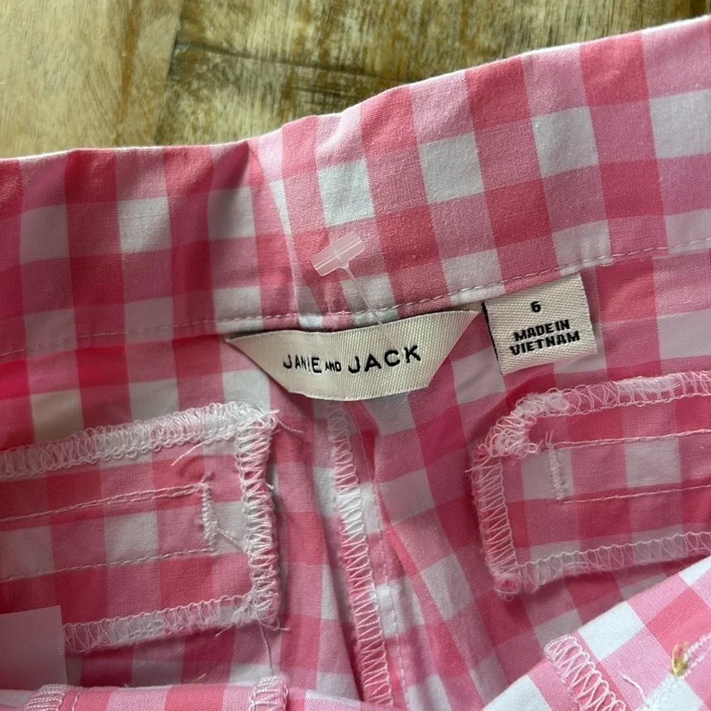 NWOT Janie and Jack Gingham Cropped Pants size 6